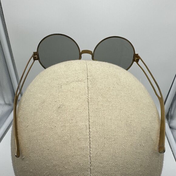 Oleg Cassini Cool Ray Polaroid 340 Round Gold Sunglasses 1960s Vtg Hippy Gypsy main image 9